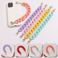 Candy Color Plastic Chain With Lobster Clasp For Phone Case Keychain Decoration Mobile Phone Anti-Fall Chain DIY Hanging Jewelry