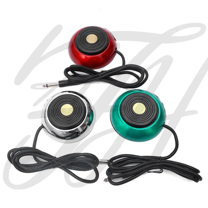 ฟุตสวิทช์-กลมสีแดง-อุปกรณ์สักคุณภาพสูง-สวิตซ์เท้าเหยียบ-มืออาชีพ-เชื่อมต่อกับหม้อแปลงไฟฟ้า-ใช้กับตัวจ่ายไฟได้ทุกรุุ่น-ava-round-red-color-foot-switch-foot-pedal