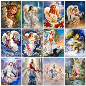 Frame Picture Angel Diy Paint By Numbers Acrylic Paint Wall Art Drawing  Decor