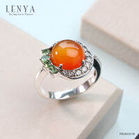 Lenya Jewelry แหวนเงินแท้ 925 ประดับอัญมณีแท้ เม็ดโต ดีไซน์สุดคลาสิค เหมาะสำหรับสวมใส่กับเสื้อผ้าทุกชุดทุกสไตล์