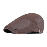 ผ้าฝ้าย Beret หมวกผู้ชายแบน Brim Peaked หมวกผู้หญิง Simple Herringbone Newsboy หมวกฤดูร้อนจิตรกร Cabbie หมวกปรับ