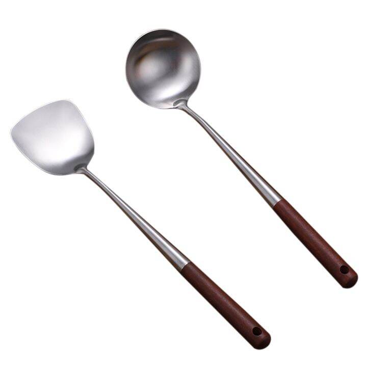 Spatula Wok Ladle Spoon Metal Kitchen Cooking Set Turner Stainless ...