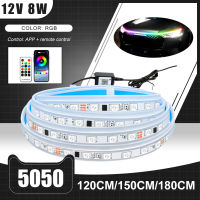 Jpk【คลังสินค้าพร้อม】ที่ดูดควันรถยนต์แบบยืดหยุ่น1.8ม. ไฟ LED Strip DRL 12V RGB ไฟวิ่งกลางวัน LED ไฟตกแต่งย่างไฟหน้า APP รีโมทคอนโทรล