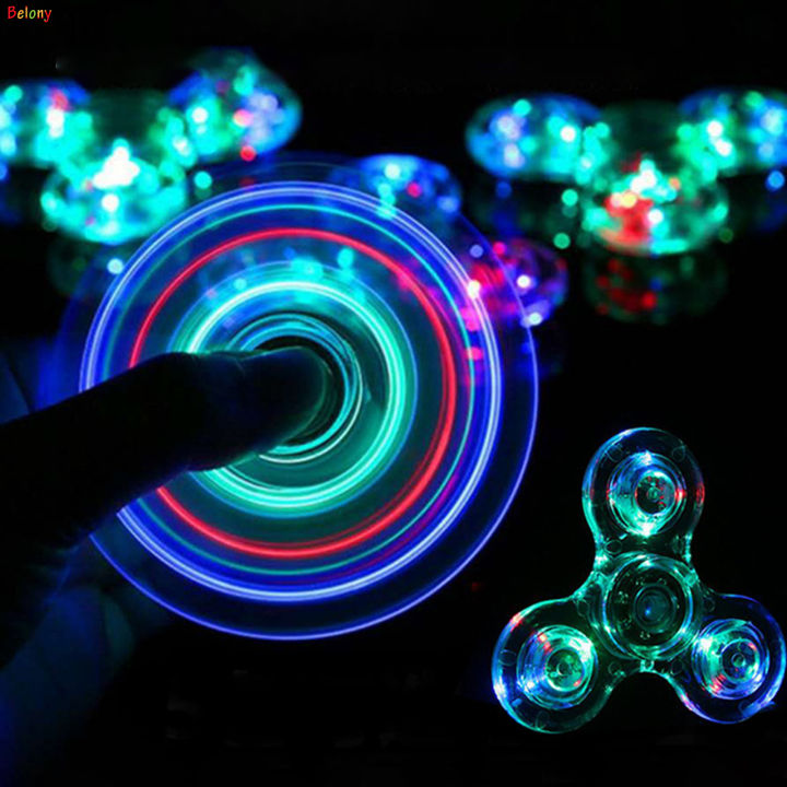 LED Light Fidget Spinners Light Up Simple Dimple Fidget Ring Toys for ...