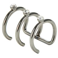 Jingg Silver EAR cuff Wrap STUD 2/3 ROW Helix ต่างหูกระดูกอ่อน Clip On เจาะ