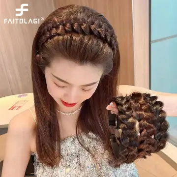 Artificial Style Braided Headband Fashion Wig Twist Braid Hair Hoop DIY  Women