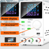 RS232 Usb 3A 360W 120V แหล่งจ่ายไฟที่ตั้งโปรแกรมได้120V 3A กลุ่มหน่วยความจำ14กลุ่มพีซีซอฟแวร์ส่งออกข้อมูลไดรเวอร์