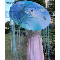 【DT】hot! 82cm Hanfu Cospaly Oiled Paper Umbrella Photography Prop Antique Tassels Paraguas Parasol