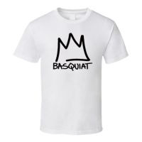 เสื้อยืด พิมพ์ลายมงกุฎนามธรรม Jean-Michel Basquiat สําหรับผู้ชาย  69G5