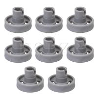 BQLZR 8Pcs Dishwasher Lower Rack Wheel and Stud Replacement for GE WD12X10231 Plastic 3.5x2.4cm 1263942 Gray Spare Part Fits Colanders Food Strainers