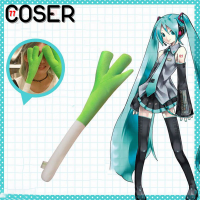 【COSER 77】ตุ๊กตาต้นหอมสีเขียว แท่งยาว นุ่มนิ่ม สไตล์อนิเมะญี่ปุ่น Hatsune Miku อุปกรณ์คอสเพลย์สร้างสรรค์ ของเล่นและของขวัญสำหรับเด็ก ขนาด 42 ซม.