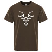 Tribal Dragon White Decal Printing Tshirts Male Loose Tshirt Breathable Tshirt Mens Gildan