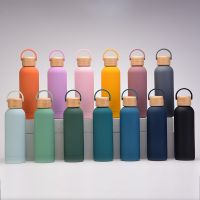 【YP】 2023 new 500ml mouth insulation cup portable handle bamboo water simple outdoor sports bottle