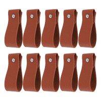 10Pcs Wall Hooks,PU Leather Curtain Rod Holder, Leather Hanging Bracket DIY Hook Wall Boho