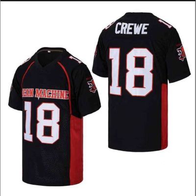 เสื้อยืด ลาย NBA Paul Crewe 18 Mean Machine Jersey American Football สีดํา สําหรับผู้ชาย
