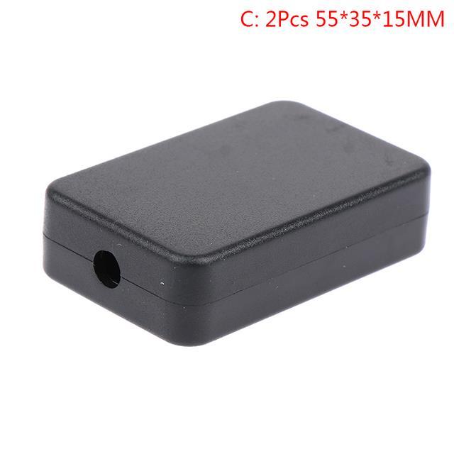 2pcs-abs-plastic-multi-specification-electronic-case-black-junction-box