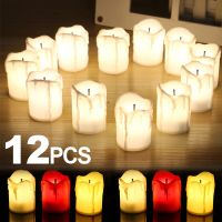 6/12pcs Flameless LED Candle Light Bright Battery Operated Tea Light with Realistic Flames Christmas Holiday Wedding Home Decor