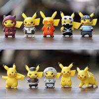 ZZOOI 10pcs/set Pokemon Action Figure Toy Set Mini Cartoon Toys Dolls 4CM Pikachu Anime Model Toy for Boys Children Birthday Gifts