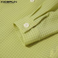 Incerun เสื้อสูท แขนยาว สีพื้น ทรงหลวม แฟชั่นสําหรับผู้ชาย