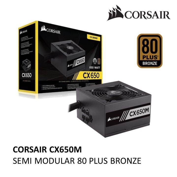 CORSAIR CX650M 650W 80 PLUS BRONZE SEMI MODULAR POWER SUPPLY