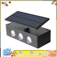 Lampu Solar Dinding กันน้ำความสว่างสูงขึ้นลงหลอดไฟพลังงานแสงอาทิตย์กลางแจ้งสำหรับลานสวนสนามหญ้าสวนสาธารณะ