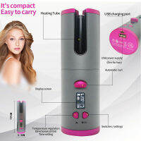 ไร้สาย USB ชาร์จ Curler Iron หมุนอัตโนมัติเซรามิคผม Curler Air Spin N Curl Hair Waver Curling Iron Wand Shaper RollerTH