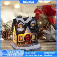 Miusue บ้านหมู่บ้านฉากคริสต์มาสต์มีไฟขนาดเล็กสำหรับหน้าต่างร้านค้า