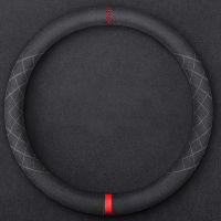 Car Steering Wheel Cover 14.9inch Hand-stitched Soft Black Suede For BMW M3 E90 E91 E92 E93 E87 E81 E82 E88 X1 E84 F10 F15 F16