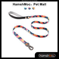 HamshMoc นุ่มสายจูงสุนัขไนลอนหนัก Carabiner ดอกไม้รูปแบบสัตว์เลี้ยงตะกั่วสะท้อนแสงสำหรับสุนัขขนาดเล็กกลางขนาดใหญ่