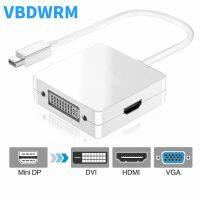 3 in 1 Thunderbolt konverter DP Mini ke HDMI VGA DVI adaptor kabel DP Mini 4K 1080P untuk MacBook Pro Air Apple iMac