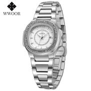 Đồng Hồ Đeo Tay WWOOR Cho Nữ Đồng Hồ Đeo Tay 3 ATM Có Lịch Chống Nước Mặt