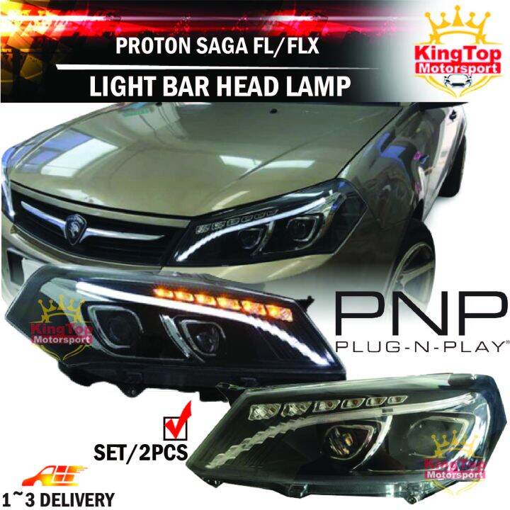 Vland Proton Saga FL / FLX Double Projector Headlamp With Light Bar