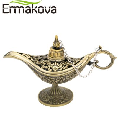 ERMAKOVA Legend Magic Genie Light Lamp Pot Classic Incense Burners for Gift Decoration Genie Lamp Wishing Oil Lamp