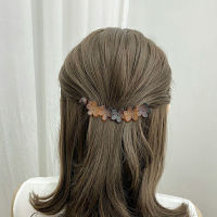 【cw】 Korean Flower Banana Clip Small Size with Less Hair Simple Vertical Clip tail Hairpin Non-Slip All-Match Back Hairpin ！