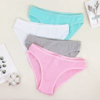 《Be love shop》3 Pcs/lot Cotton Panties For Girls Hot Sale Solid Color Women  39;s Underwear Briefs 9173