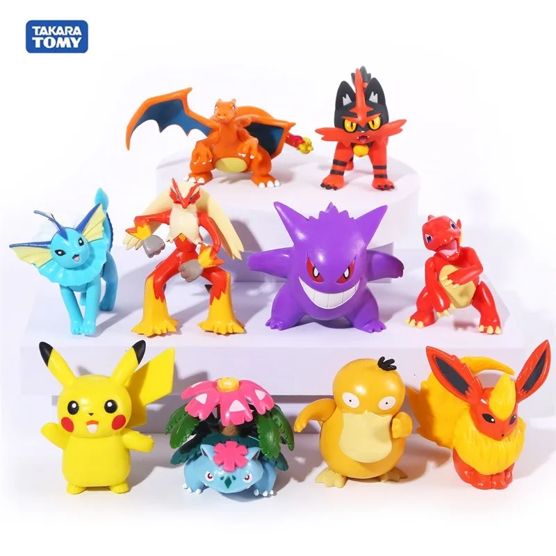 Pokemon PVC Action Figure Toys for Kids, 6 Pçs/set, 6-10cm, Gastly, Arceus,  Pikachu, Charizard, Modelo, Presente de Aniversário