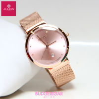 JULIUS นาฬิกาแบรนด์เกาหลี สายสแตนเลส รุ่น JA426 สายสีชมพูทอง(PINK GOLD) หน้าปัดสีชมพูทอง(PINK GOLD) BY BUDGERIGAR TIME