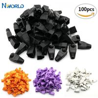 Nworld 100ชิ้น Cat5 Cat6หลากสีสายเคเบิลเครือข่ายอีเธอร์เน็ตเชื่อมต่อ Rj45หมวกบรรเทาความเครียดบูต