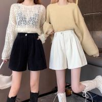 Corduroy Shorts Women Loose A-line Elegant Ladies All-match Autumn Soft Warm Simple Prevalent Femme Korean Style Popular Leisure