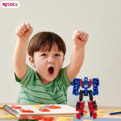 MSCOCO ของเล่นหม้อแปลงทางการศึกษาสำหรับเด็กมีความยืดหยุ่นเปลี่ยนเป็นตุ๊กตาขยับแขนขาได้รถของเล่น/รถบรรทุกสำหรับของขวัญคริสต์มาสวันเกิด