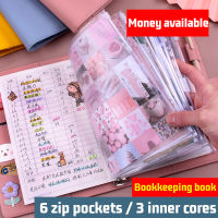 A6 Cash Budget Account Book Notepad Cute Hand Account Zipper Bag Sub-account Family Financial Management Loose-leaf Notebook