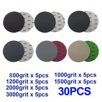 30Pcs Hook &amp; Loop Wet/Dry Sanding Discs 5inch 125mm 800 1000 1200 1500 2000 3000 Sandpaper Abrasive Tool Sander Disc Cleaning Tools