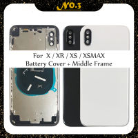 For X XR XS XSMAX Cover Housing+ Middle Chassis Frame + SIM Tray + Side Key Parts Housing Case No Flex Cable