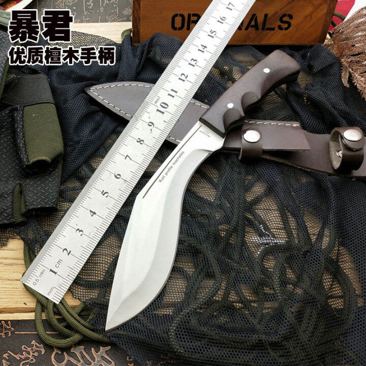 Survival in the wild dogleg army blade large outdoor knife Nepal long large knife long
