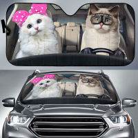 INSTANTARTS Fashion Cat Driver Prints Car Sun Shade Windshield Set of 2 Sunshade for Car Windshield UV Sun Car Sunshade 2021