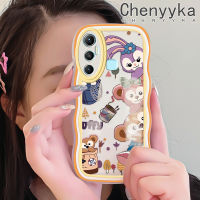 เคส Chenyyyka สำหรับ Infinix เคส11การ์ตูนน่ารักขอบคลื่นสีสันสดใสลายกระต่ายเคสโทรศัพท์แบบใสนิ่มเคสกันกระแทกป้องกันเลนส์กล้องเคสโปร่งใสเรียบง่าย