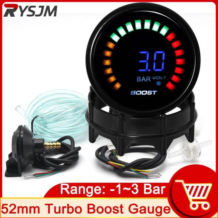 52mm Turbo Boost Gauge -1-3 Bar Car Smoke Len with Sensor Adjustable ...