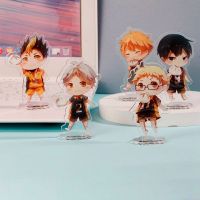 TURHA Kawaii อนิเมะตกแต่งหน้าเค้กตกแต่งโต๊ะตุ๊กตาอะนิเมะ Haikyuu โมเดลของเล่นอะคริลิคที่ตั้งอะคริลิคโมเดลจาน