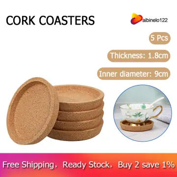 Teak Wood Coasters Set of 4, Square with Inner Square 9cm. Bamboo