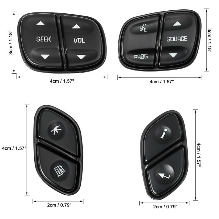 X Autohaux Steering Wheel Buttons Control Switch For Chevy Silverad GMC Yukon Hummer H2 Avalanche Buick Rainier Cadillac Escalad